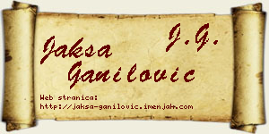 Jakša Ganilović vizit kartica